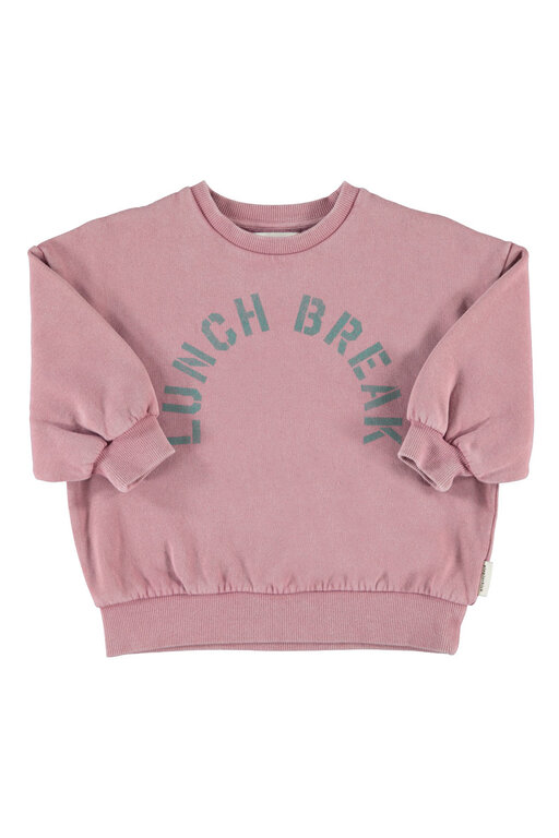 Piupiuchick oversized sweatshirt // pink with lunch break print