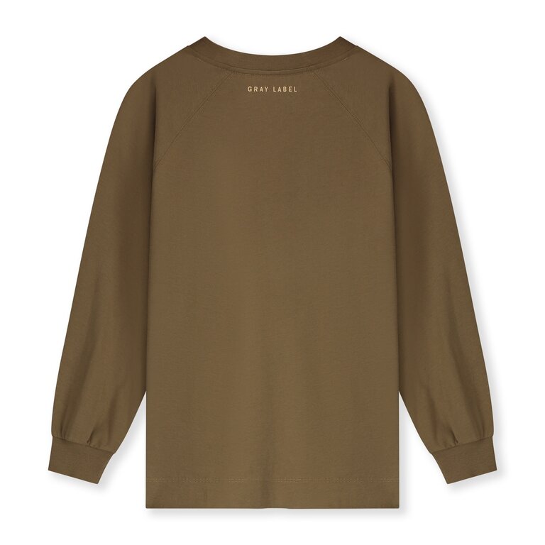 Gray Label oversized l's tee w logo // woody / cookie print