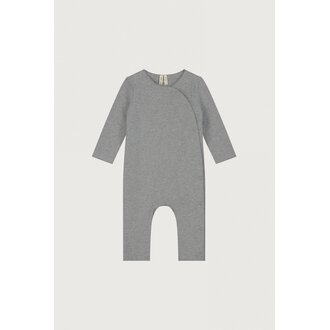 Gray Label baby suit with snaps // gray melange