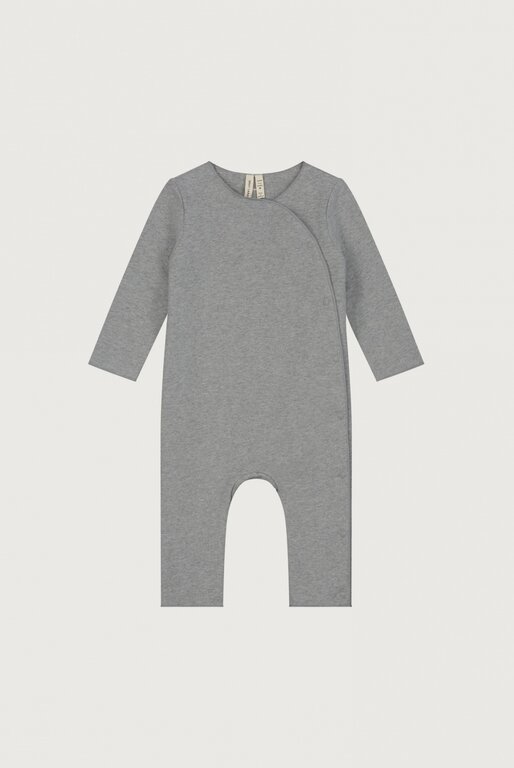 Gray Label baby suit with snaps // gray melange