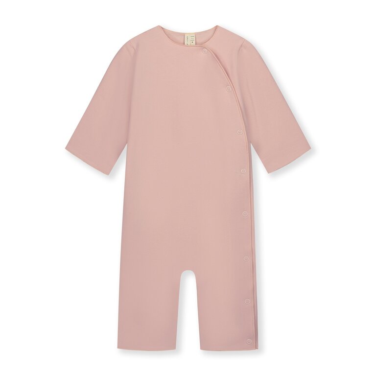 Gray Label baby suit with snaps //  faded pink