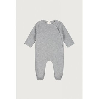 Gray Label newborn suit with snaps // gray melange