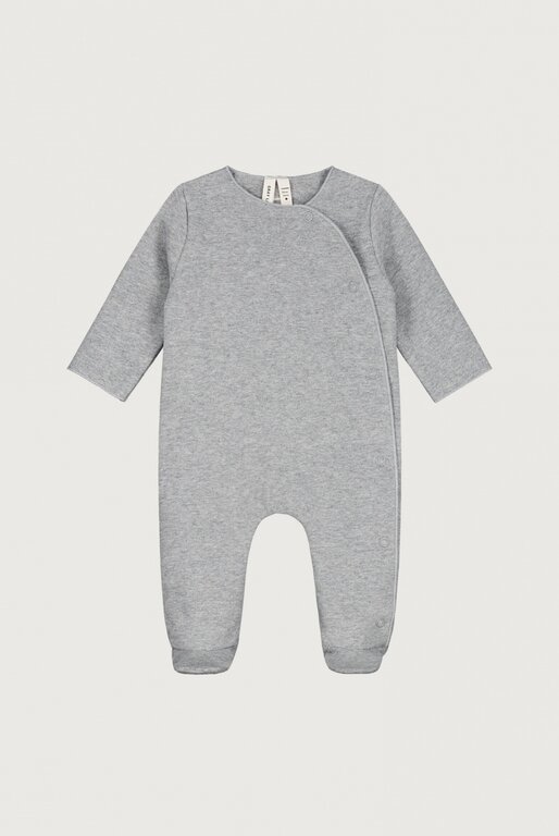 Gray Label newborn suit with snaps // gray melange