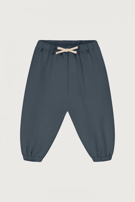 Gray Label baby track pants // blue gray