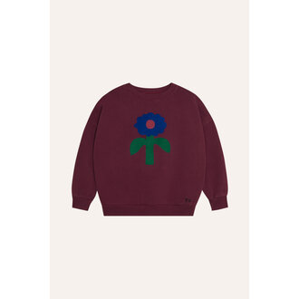 The Campamento big blue daisy sweatshirt // burgundy