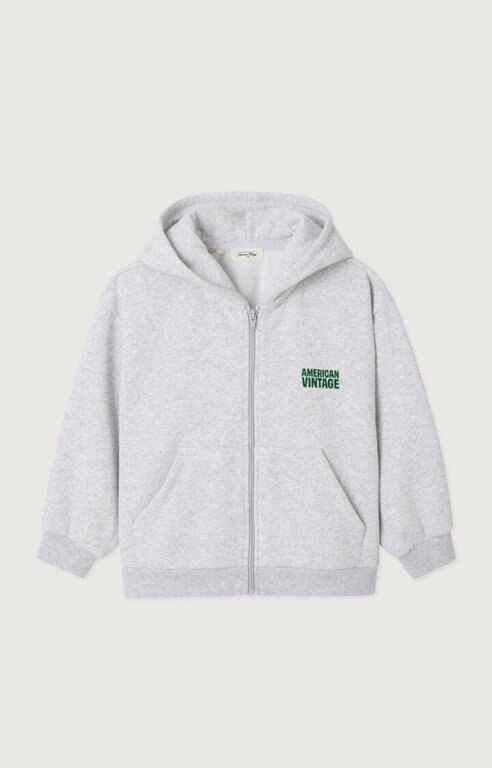 American Vintage baptown hooded vest // gris chine