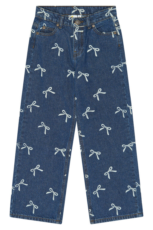 The New Virginia wide fit jeans // medium blue denim AOP