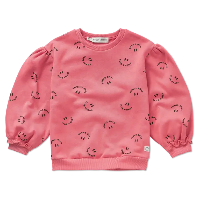 Sproet & sprout sweater club chaos print pink // bloom
