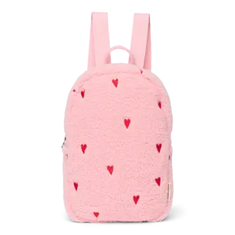Studio Noos teddy mini backpack // hearts light pink