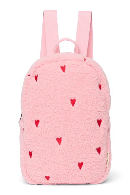 Studio Noos teddy mini backpack // hearts light pink