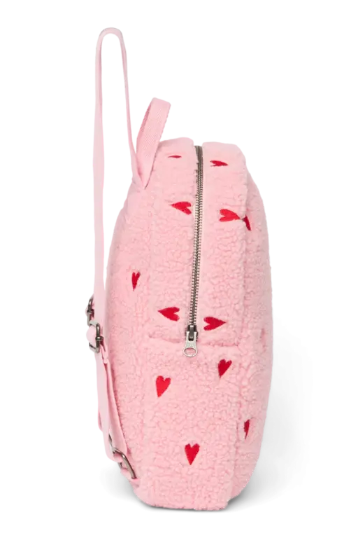 Studio Noos teddy mini backpack // hearts light pink