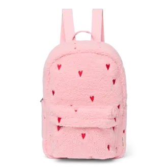 Studio Noos teddy midi backpack // hearts light pink