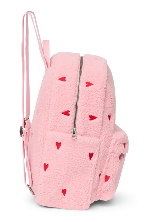 Studio Noos teddy midi backpack // hearts light pink