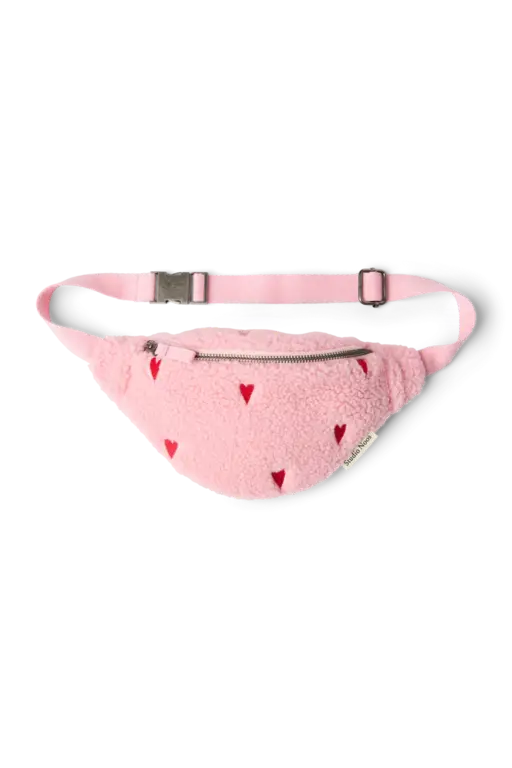 Studio Noos teddy mini fanny pack // hearts light pink