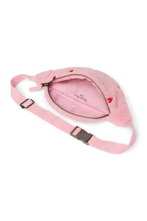 Studio Noos teddy mini fanny pack // hearts light pink