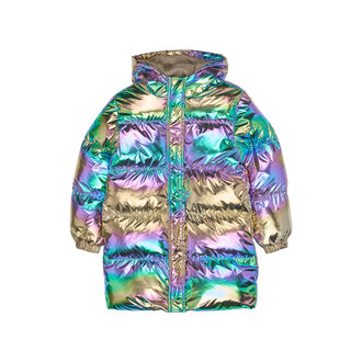 The New unicca long puffer jacket // metallic multicolor
