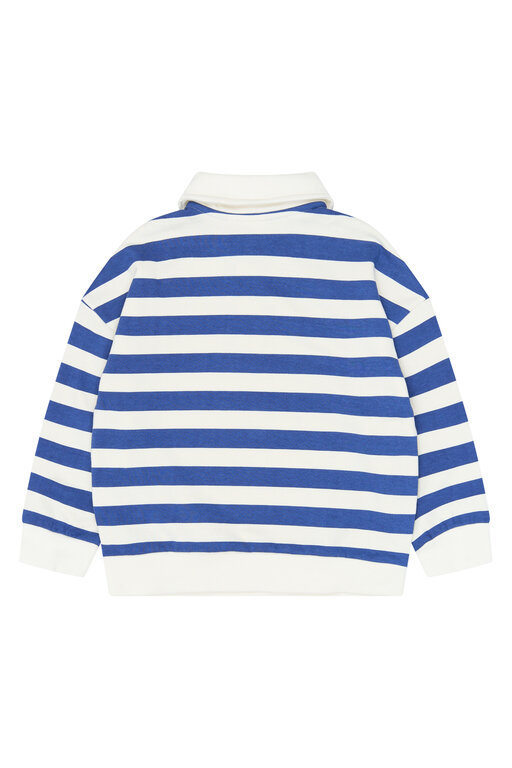 The New vidar polo sweatshirt // mazarine blue striped