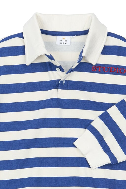 The New vidar polo sweatshirt // mazarine blue striped