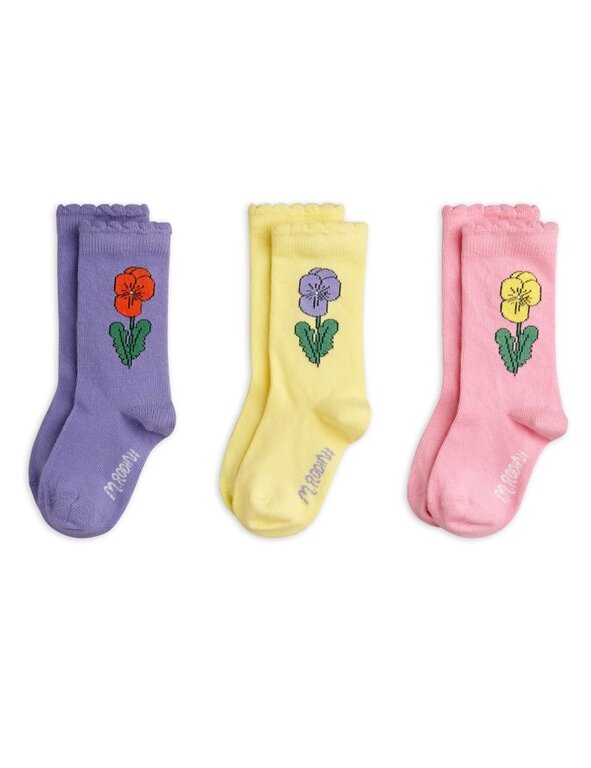 Mini Rodini violas 3-pack socks // multi
