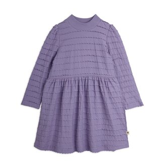 Mini Rodini textured frill ls dress // purple