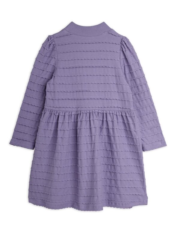 Mini Rodini textured frill ls dress // purple