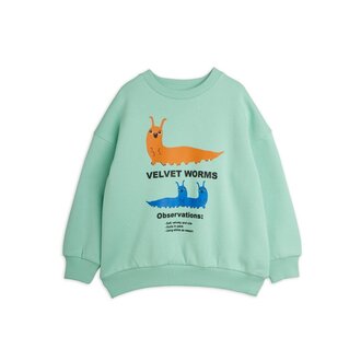 Mini Rodini velvet worms observation sp sweatshirt // green