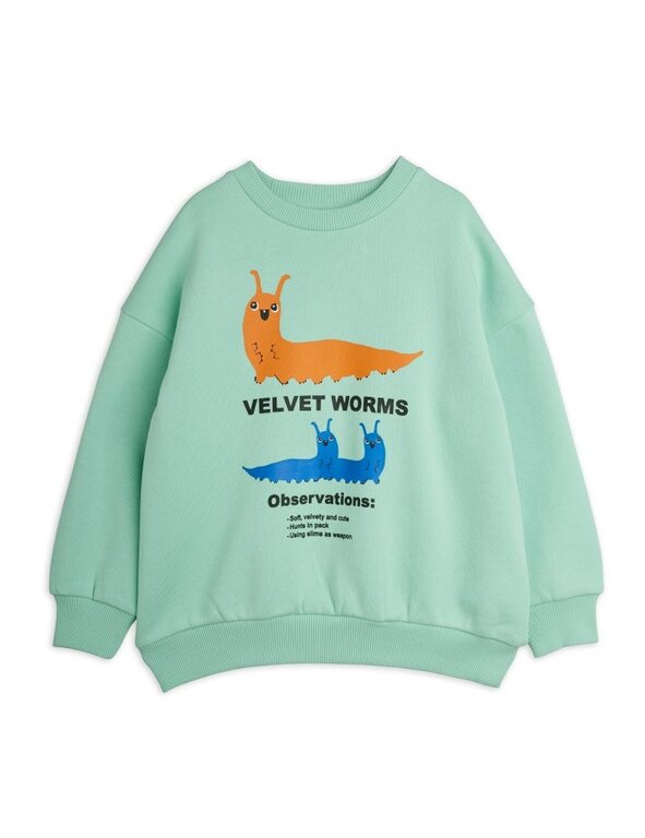 Mini Rodini velvet worms observation sp sweatshirt // green