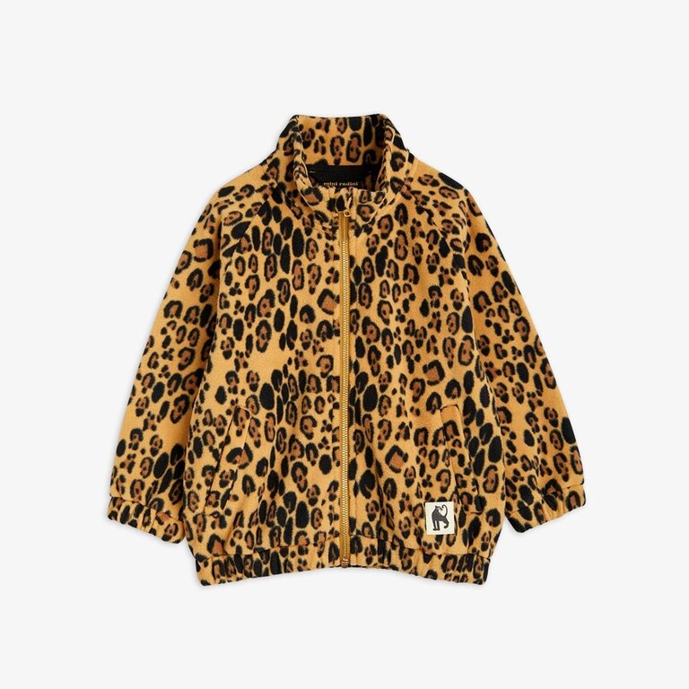 Mini Rodini leopard fleece jacket //  beige