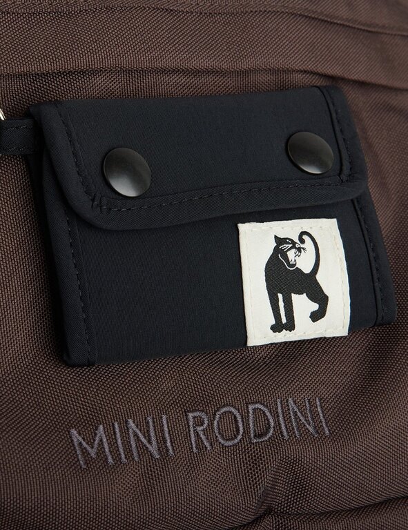 Mini Rodini panther emb school backpack // brown