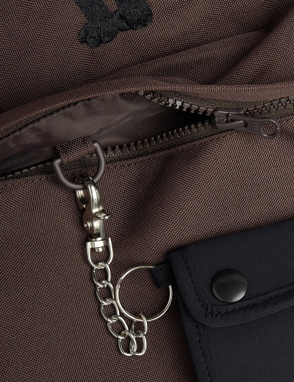 Mini Rodini panther emb school backpack // brown