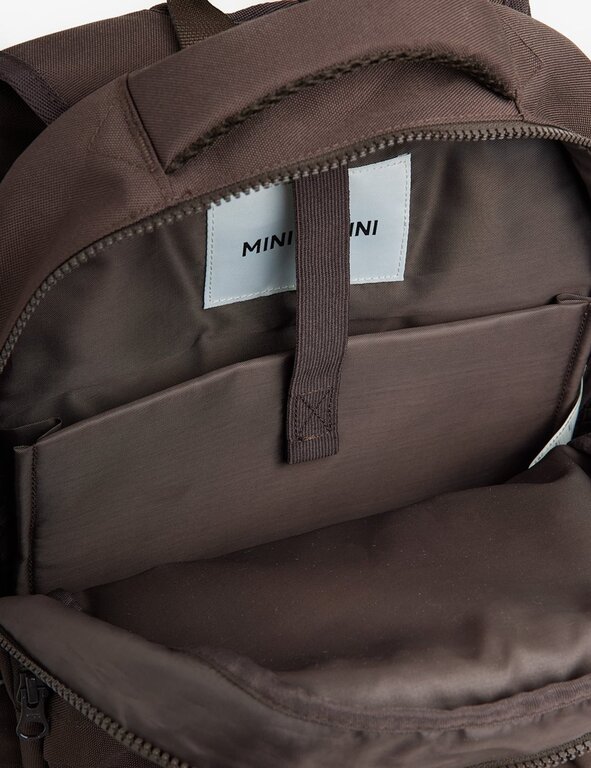 Mini Rodini panther emb school backpack // brown