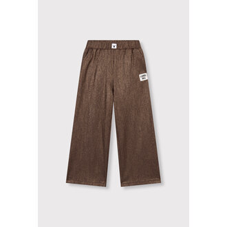 Alix the label shiny wide leg pants // warm brown
