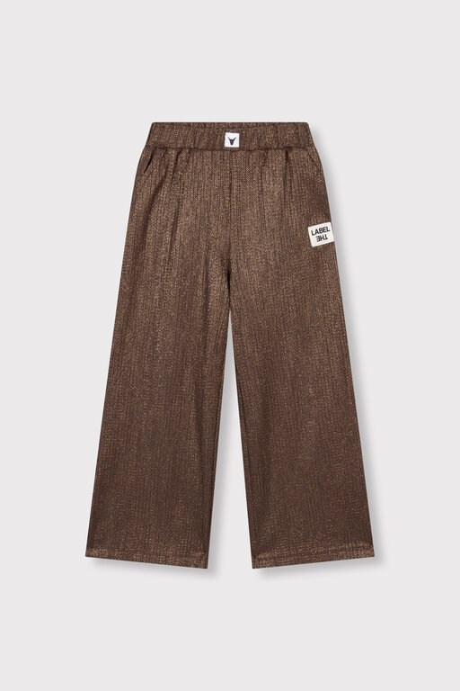 Alix the label shiny wide leg pants // warm brown