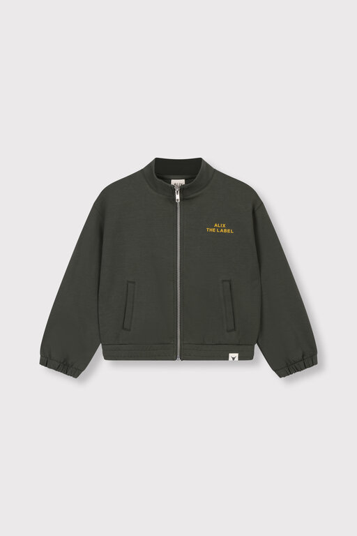 Alix the label zip cardigan // army