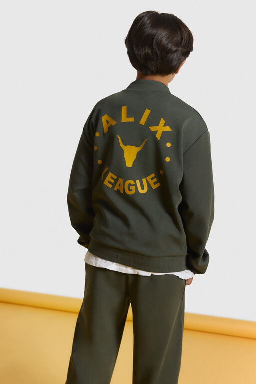 Alix the label zip cardigan // army