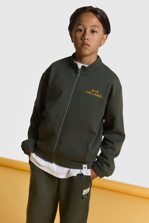 Alix the label zip cardigan // army