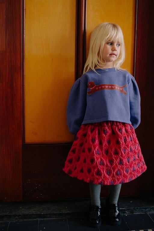 Daily Brat heart dog cropped sweater // purple