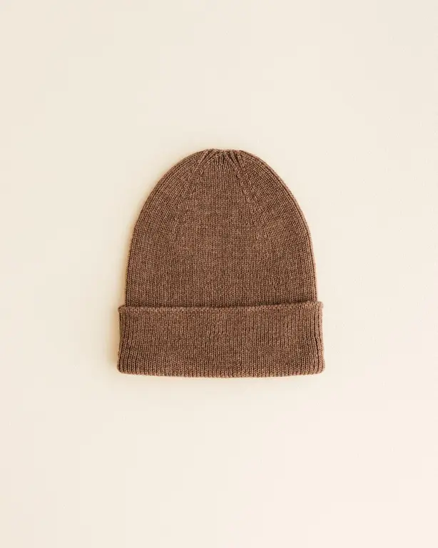 hvid beanie fonzie newborn // mocha