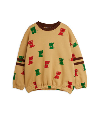 kittens aop stripes sweatshirt // beige