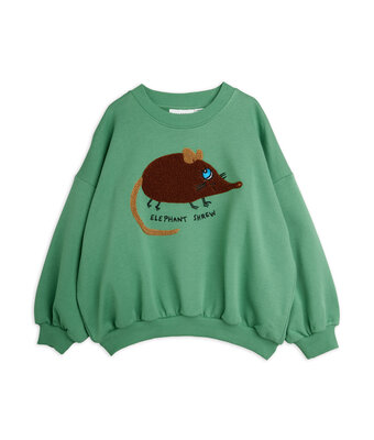 elephant shrew chenille sweatshirt // green