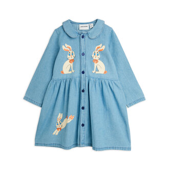 Mini Rodini lw denim rabbit sp woven dress // blue