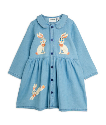 lw denim rabbit sp woven dress // blue