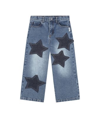 star patch jeans // blue