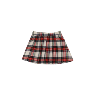 Jenest stella skirt // ivory / off black / red check