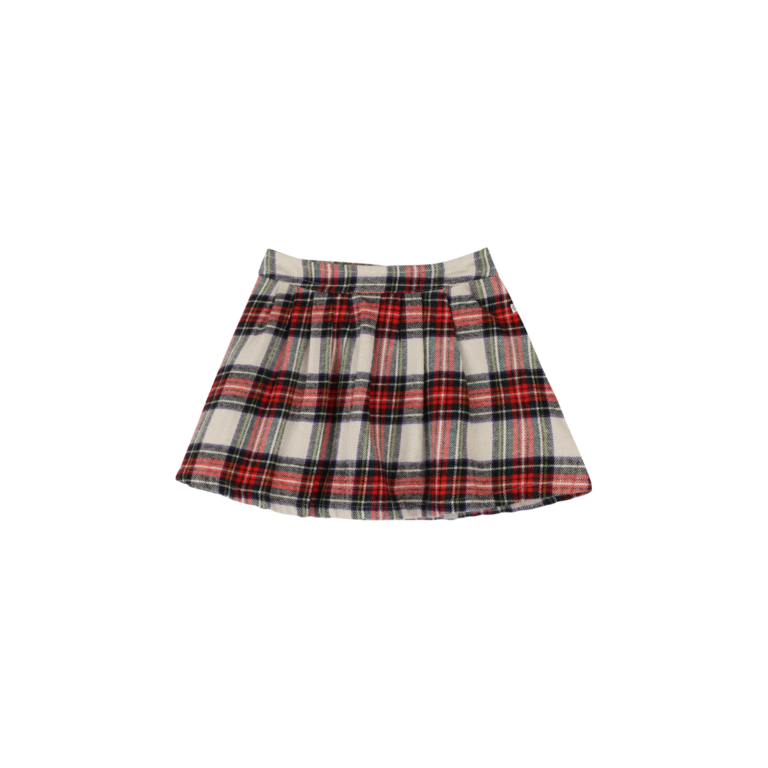 Jenest stella skirt // ivory / off black / red check