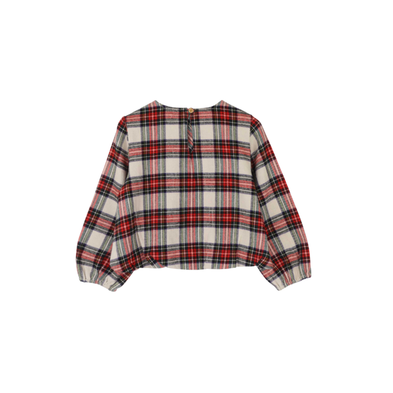 Jenest sofie blouse // ivory / off black / red check