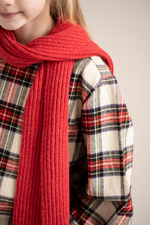 Jenest sofie blouse // ivory / off black / red check