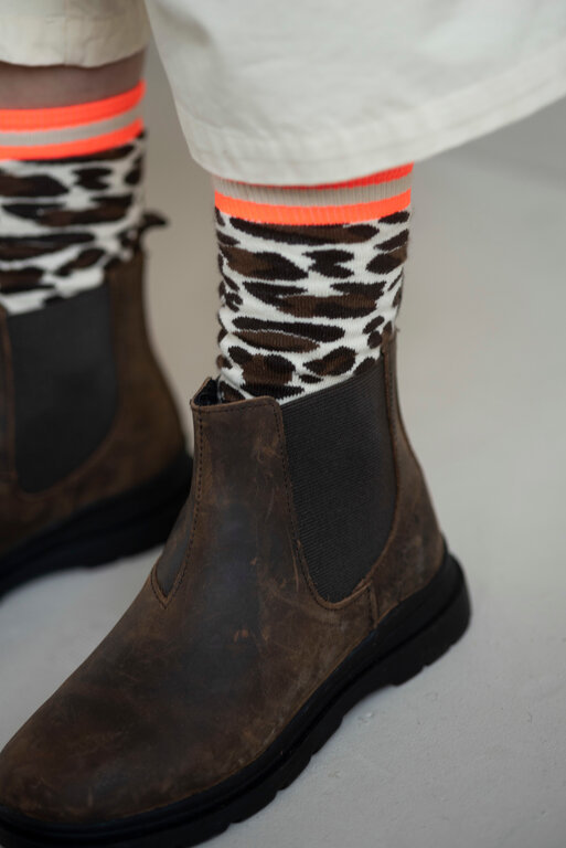 Jenest fancy calf socks // off white leopard