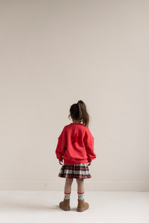 Jenest balloon sweater // spicy red