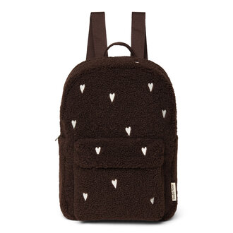 Studio Noos teddy midi backpack // chocolate hearts
